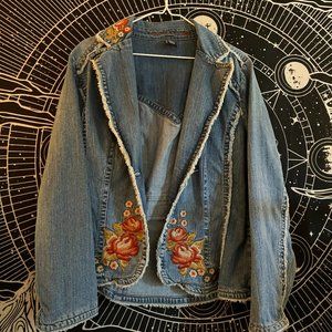 Denim Jacket w/ Floral Design